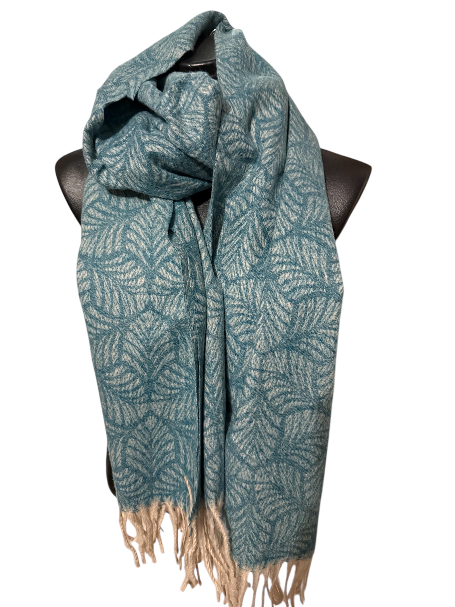 Echarpe motif feuilles