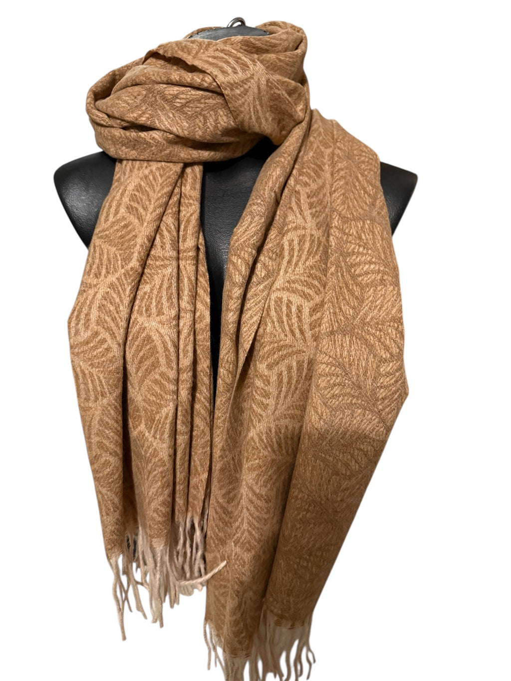 Echarpe motif feuilles