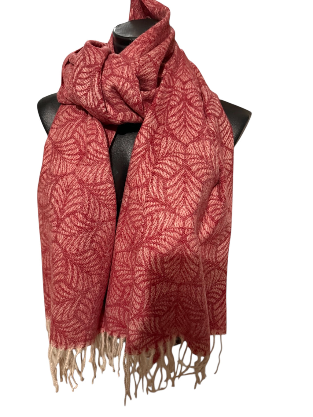 Echarpe motif feuilles