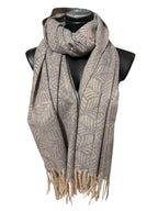 Echarpe motif feuilles